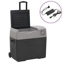 vidaXL Kühlbox mit Rollen und Adapter Schwarz & Grau 40 L Polypropylen Image