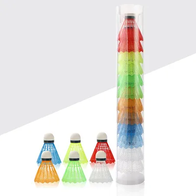 12 Pcs/Set Badminton Ball Plastic Badminton Ball Yellow White Student Nylon Badminton Ball Foam