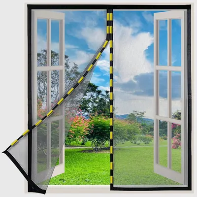 DTGJ Magnetic Screen Windows Mosquito Net Black Air Tulle Anti-insect Curtains Invisible Mesh