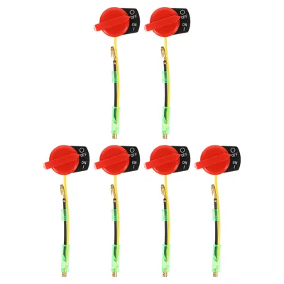 6 Pcs Kill Switch Engine Stop Garden Tractor Supplies on off Accessories Double Line Pump Generators