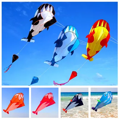 free shipping dolphin kites flying for children kites inflatable toys ripstop nylon outdoor toys for