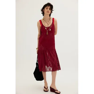 Ready To Go Midi Slip by Intimately at Free People in Aged Red, Size: Large