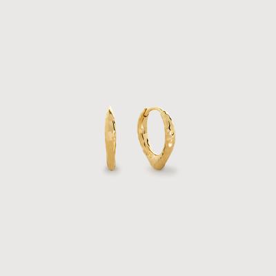 Gold Siren Tapered Huggie Earrings