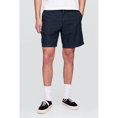 Gap Mens Navy Blue 8" Linen-Cotton Shorts - Navy Blue
