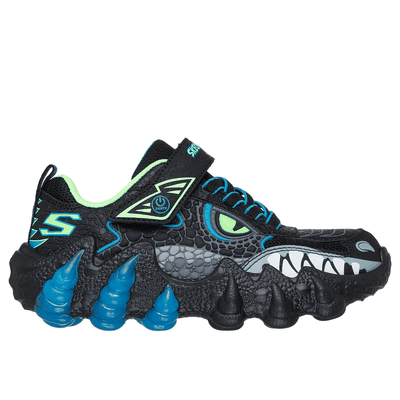 Skechers Boy's Skech-O-Saurus Light 2.0 Sneaker | Size 12.5 | Black/Lime | Synthetic/Textile