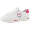 Plateausneaker TOM TAILOR, Damen, Gr. 37, pink (weiß, pink), Lederimitat, mehrfarbig, sportlich, Schuhe, Halbschuh, Freizeitschuh, Schnürschuh, Kontrastbesatz an der Ferse
