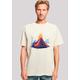 T-Shirt F4NT4STIC "Vulkanausbruch", Herren, Gr. XS, beige (sand), Obermaterial: 100% Baumwolle, casual, oversize, Rundhals, Kurzarm ohne Bündchen, Shirts, Premium Qualität