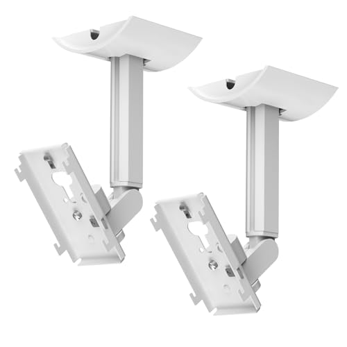 2 Pack Adjustable Speaker Wall Mounts for Bose Dual Speaker Ceiling & Wall Mounts Brackets for Bose UB-20, UB-20 Series II, WB-50 II, Lifestyle Series, Soundtouch Series, Cinemate Acoustimass White