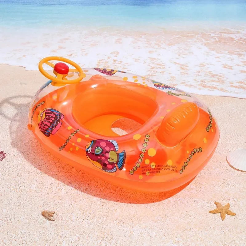 Baby Wasser Spielzeug Schwimmen Ring mit Cartoon Tiere Outdoor Pool Aufblasbare Sitz Float Boot Wasser Spielen Spiele Zubehör für Kinder Image