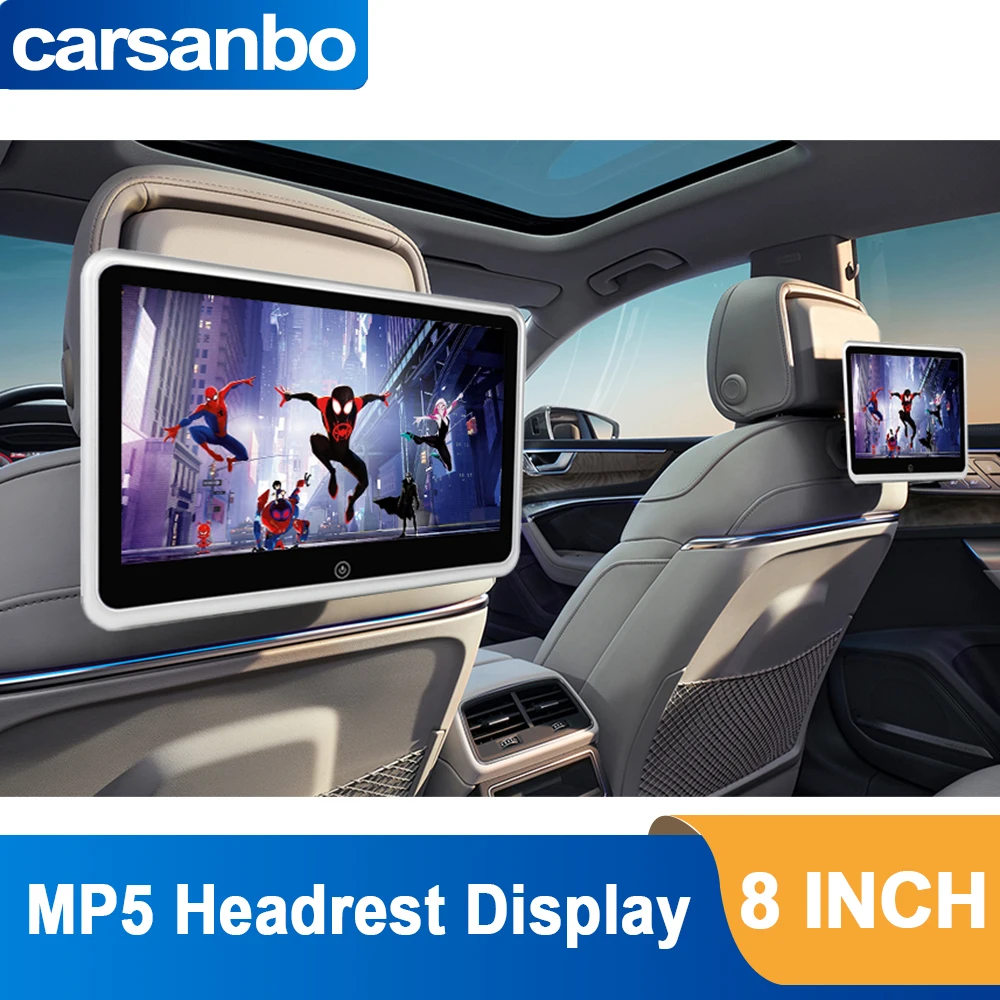 Carsanbo 8-Zoll-Touchscreen-Kopfstützenmonitor 1080P MP5 unterstützt Apple- und Android-Telefonbildschirmprojektion Multimedia-Autoradio Image