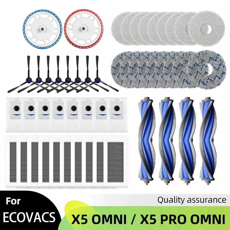 Fit Für Ecovacs Deebot X5 OMNI / X5 PRO OMNI / X5 PRO Vakuum Teile Wichtigsten Roller Seite Pinsel staubbeutel Filter Mopp Tuch Zubehör Image