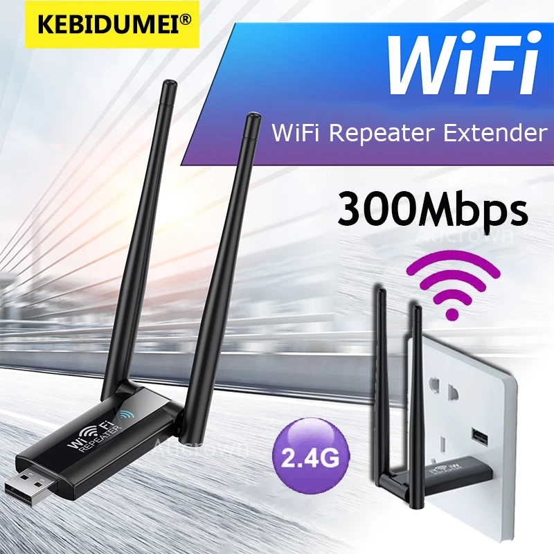 300Mbps USB Wireless WiFi Signal Verstärker 2,4G WiFi Repeater Extender Booster Long Range Wi-Fi Router Home Netzwerk erweiterung Image