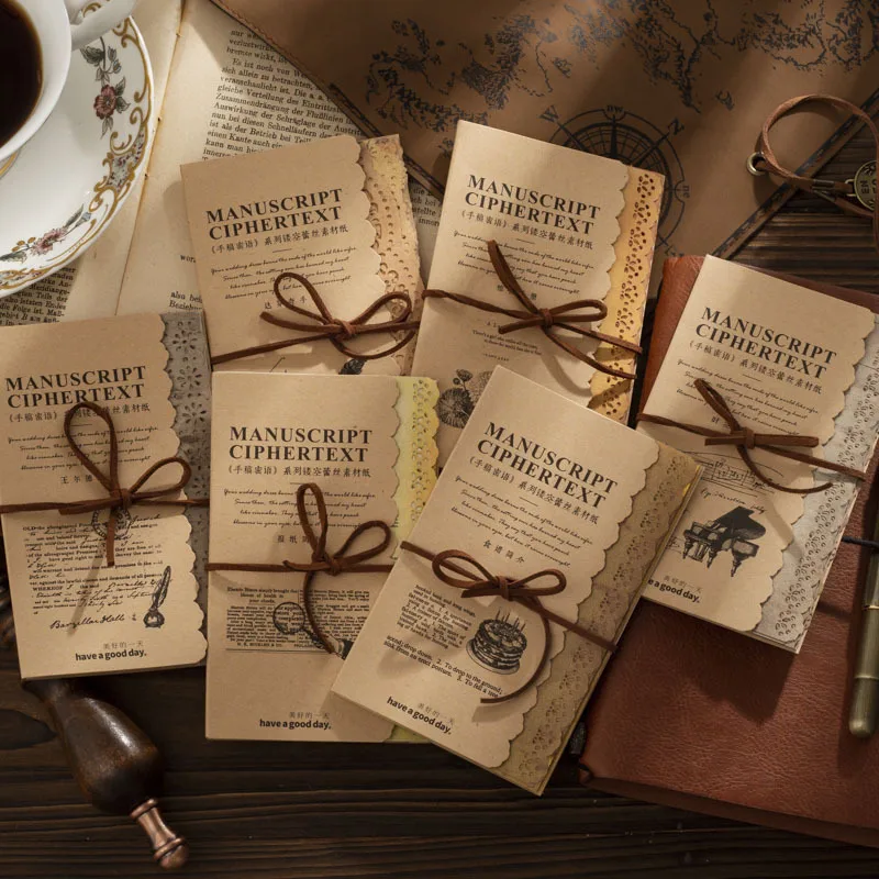 20 stücke Vintage alte Manuskript Papier hohle Spitze dekorative Scrap booking Hintergrund Papier Planer handgemachte Bastel bedarf