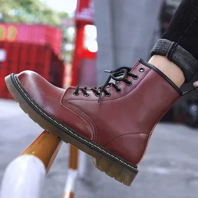 Fashion Men's Leather Boots Genuine Leather Shoes Outdoor Boots Motorcycle Boots Riding Boots Snow Boots Waterproof Work Boots