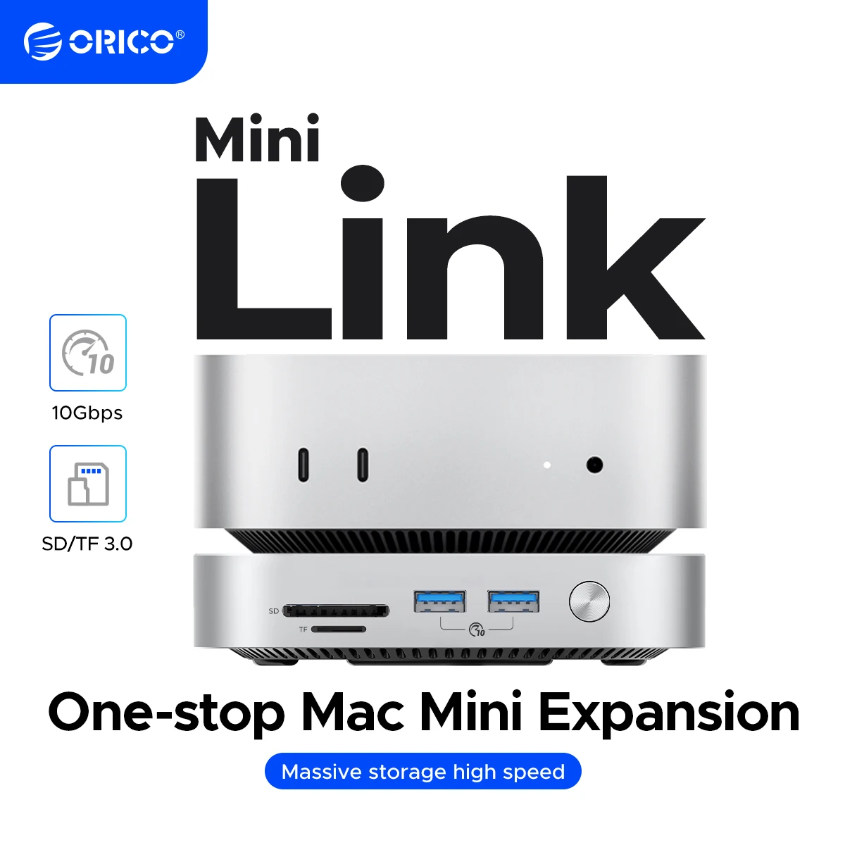 ORICO MiniLink Typ-C-Festplattengehäuse, Docking-Multi-Interface-Konverter, SD/TF4.0, USB4-Übertragung, entworfen für Macmini M4 Dock Image