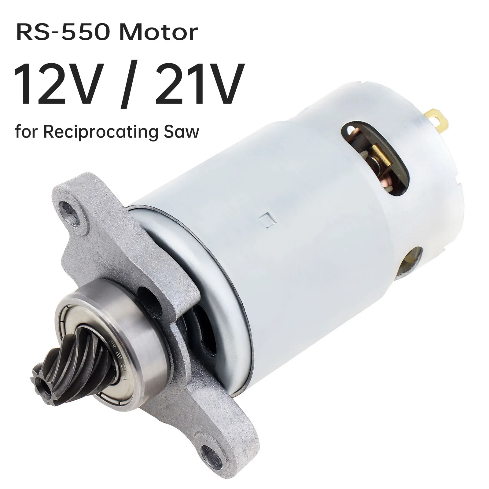 Motore DC RS550 a 8 denti Motore per sega alternativa 12V/21V per sega a sciabola elettrica/taglio portatile con ingranaggio a denti conici