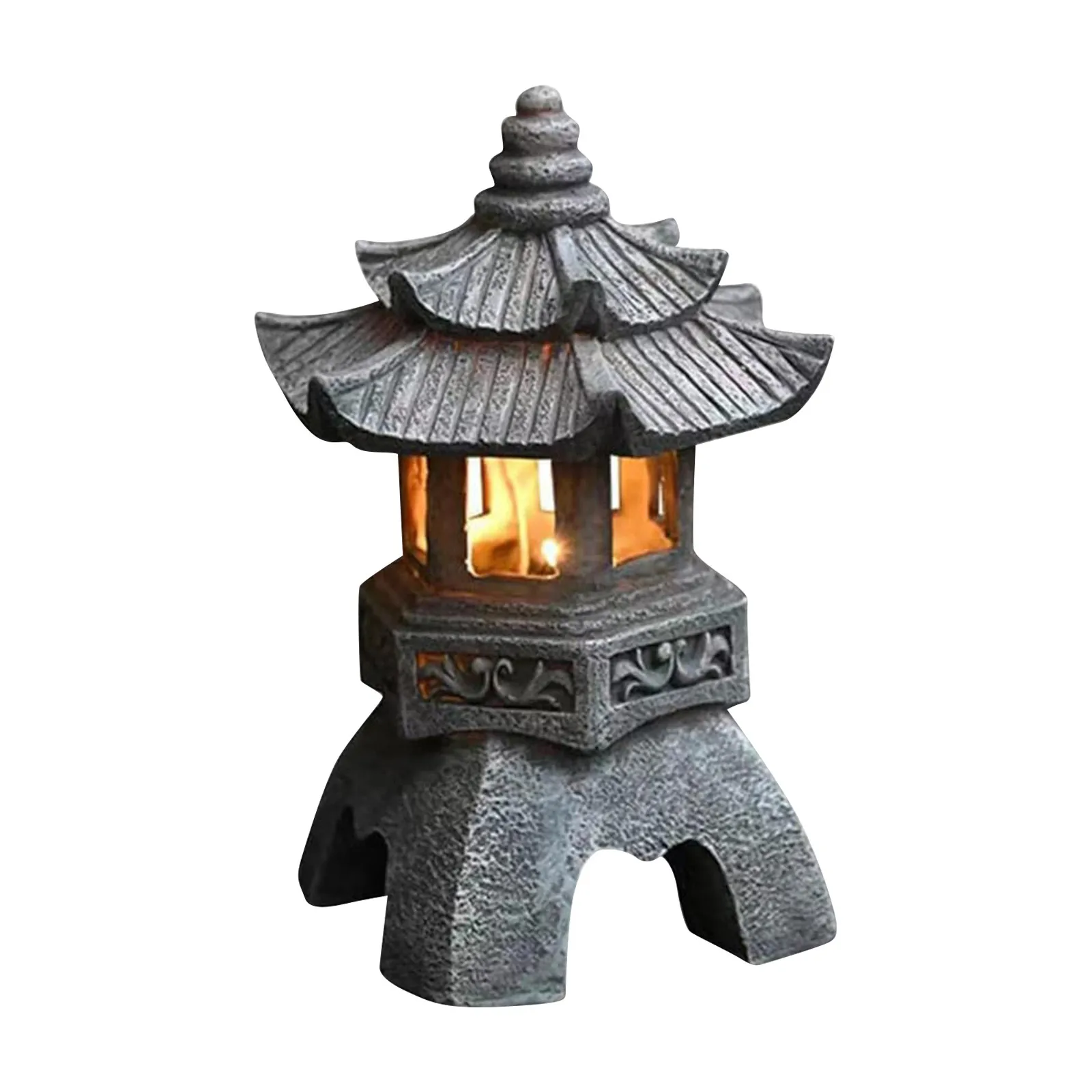 Wildoda intensifie la lumière solaire extérieure de 62 Statue, décor de jardin japonais, lanterne de jardin du Vermont, lumière LED scintillante