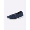 Slipper HEINE, Damen, Gr. 42, blau (marine), Synthetik, Textil, modisch, Schuhe