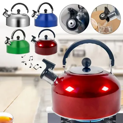 3L Portable for Home Office Restaurant Ergonomic Handle Teakettle Stove Gas Water Kettle Whistling