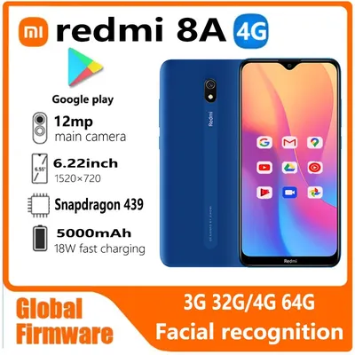 Xiaomi Redmi 8A smartphone 4G 64G Global firmware 5000mAh 6.22inch Snapdargon 439 12MP 18W Facial