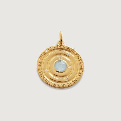 Gold Ocean Gemstone Pendant Aquamarine