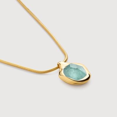 Gold Odyssey Gemstone Chain Necklace Aquamarine