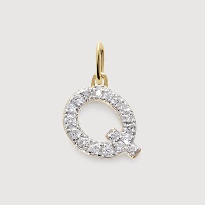 Gold Diamond Initial Q Pendant Lab Grown Diamond