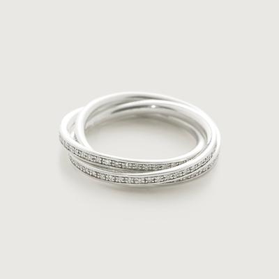 Sterling Silver Diamond Rolling Ring Diamond