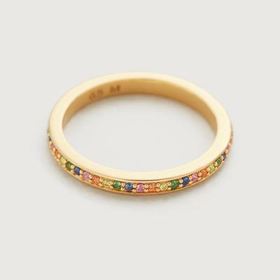 Gold Multi Gemstone Eternity Ring 2mm Sapphire Mix