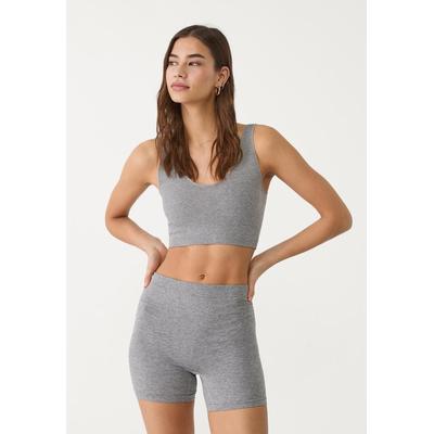 Stradivarius Basic seamless shorts Grey melange L
