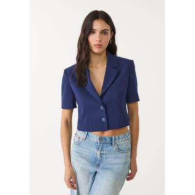 Stradivarius Cropped short sleeve blazer Navy blue S