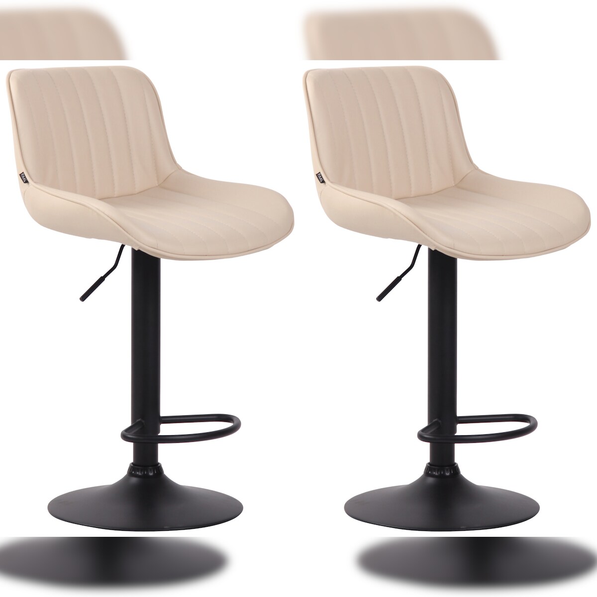 CLP 2er Set Barhocker Lentini Kunstleder creme/schwarz Image