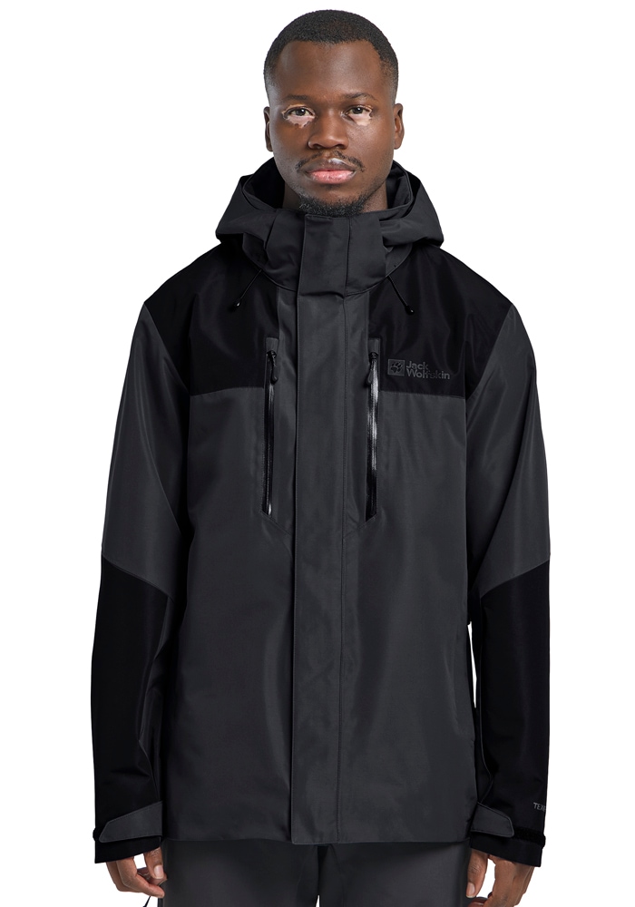 Funktionsjacke JACK WOLFSKIN "JASPER 2L JKT M", Herren, Gr. S (48), grau (phantom), Obermaterial: 100% Polyester; Futter: 100% Polyester, Jacken Funktionsjacke
