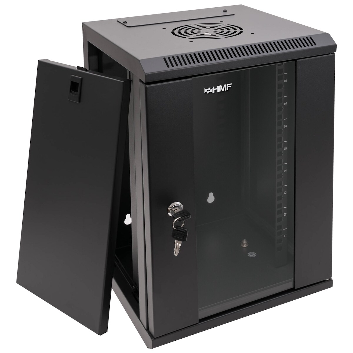 HMF 63309-02 Serverschrank 10 Zoll, 9 HE, 31,2 x 30 x 48,3 cm, Schwarz Image
