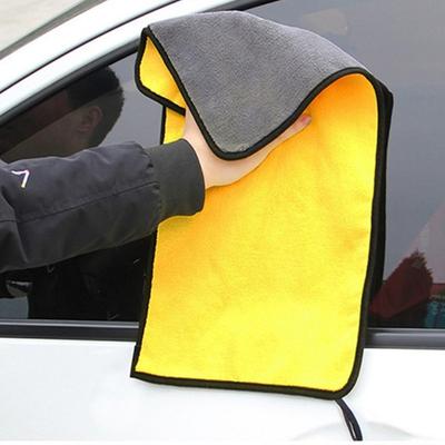 TEMU Detailing Towel - Ultra-absorbent Microfiber, Lint & Streak-free Cleaning Cloth For Auto Detailing, 30x60cm (11.8x23.6in), Yellow With Black Border, Microfiber Car Towel Image