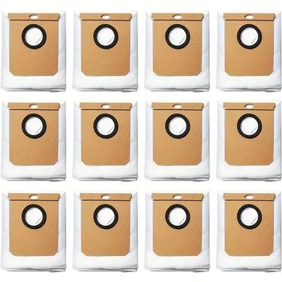 TEMU 12pcs Replacement Dust Bags For L60 Ses/l50 Ses Hybrid Robot Vacuum With Self Empty Station, Compatible With Haier H9+, Conga 9090 Ai Vacuum Cleaner, Cloth Dusting Brush Attachment Image