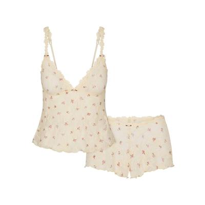 Triangle Cami Top And Short Set - Natural - Skims Nightwear