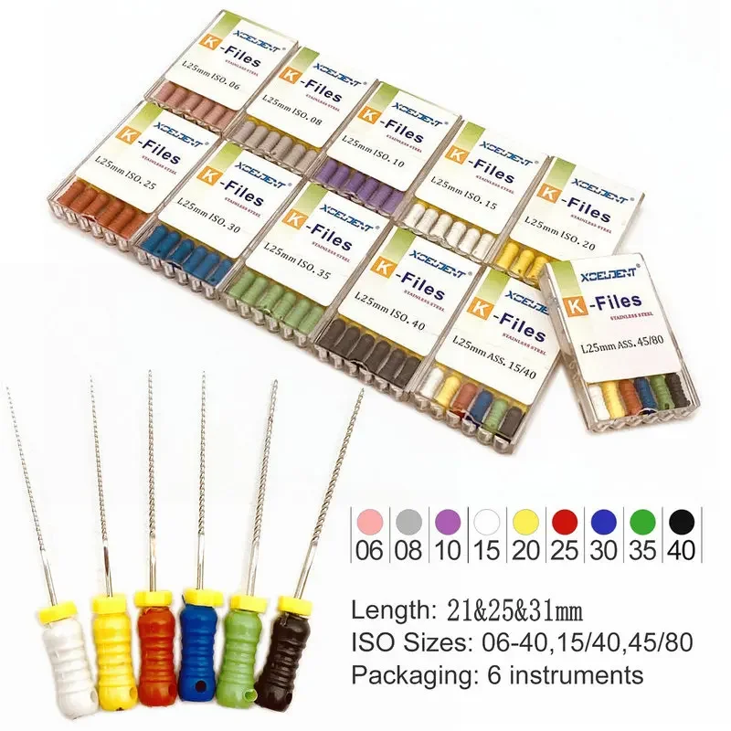 6 teile/paket K Dateien Edelstahl Dental Endodontie Instrumente Dental Wurzelkanal Dateien Image