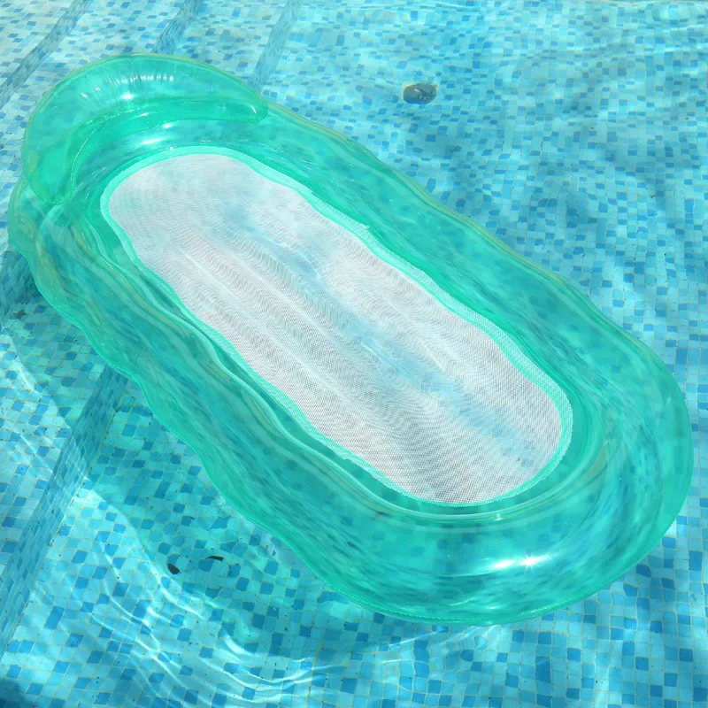 Faltbare Wasser Float Luftmatratze Transparent Welligkeit Sommer Pool Strand Aufblasbare Float Schwimmen Bett Wasser Spielzeug für Kind Erwachsene