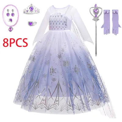 Schnee Eis gefroren Elsa Prinzessin Kleid für Mädchen junge Mädchen Königin Cosplay Party Kleider Image