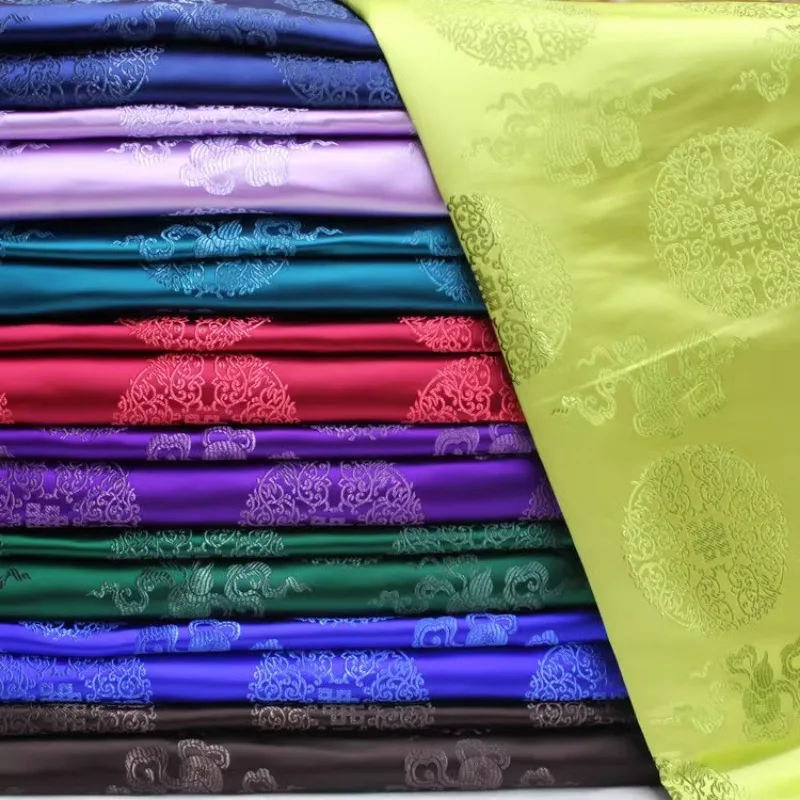 Brokat-Jacquard-Stoff nach Meter für Kissenbezug, Cheongsam, Kimono, Puppenkleidung, DIY-Nähen, glattes Polstertuch, Lila, Grün Image