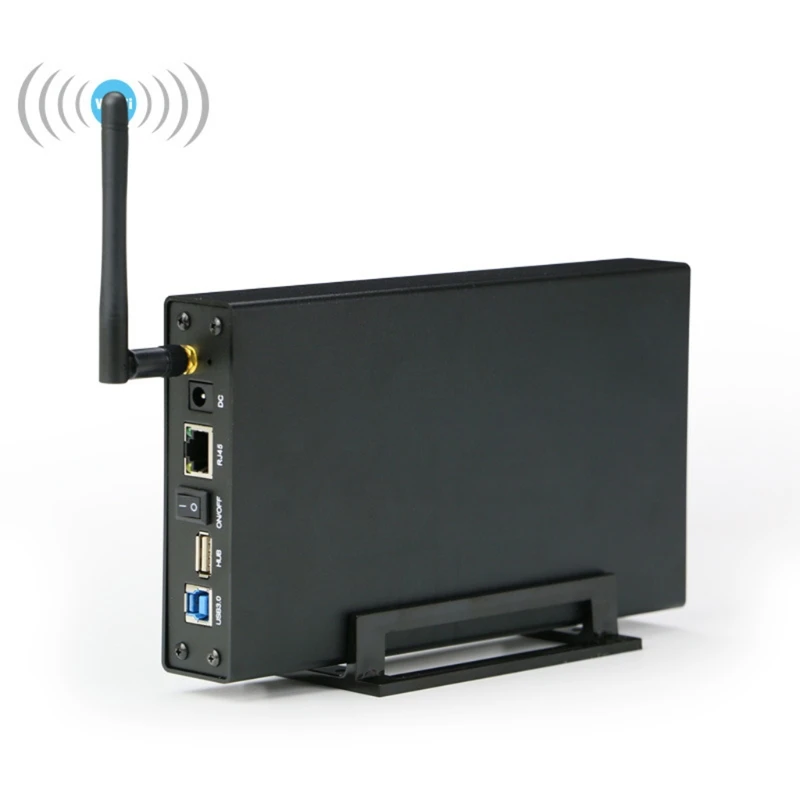 Tragbares 3,5-Zoll-HDD-SSD-Gehäuse, tragbares USB3.0 Rj45 Ethernet NAS Netzwerk-Streaming-Server-Speicher für Gehäuse