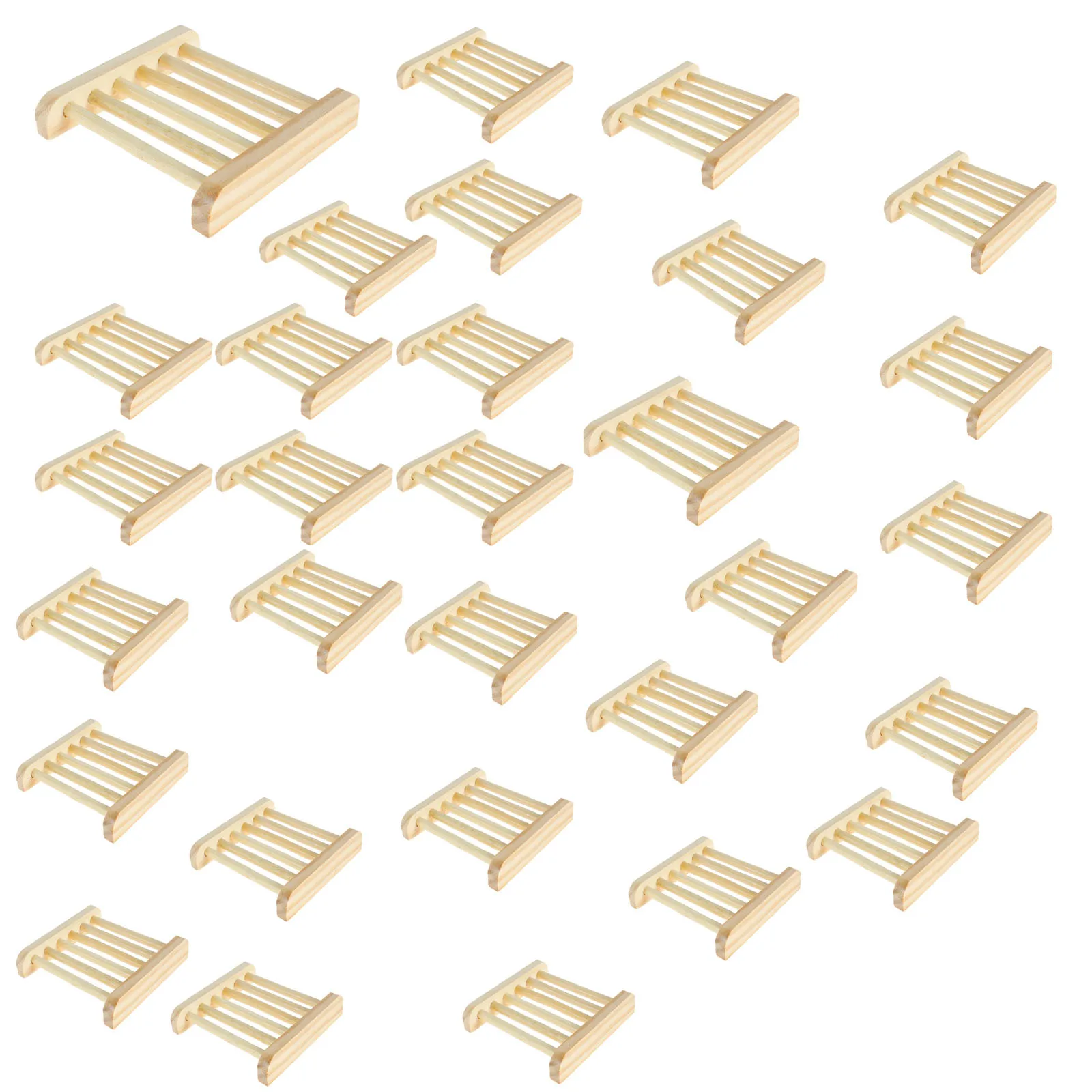 10 bis 30 Stück Seifenhalter aus Holz für Zuhause, Badezimmer-Seifenetui aus Holz, selbstentleerendes handgefertigtes Seifenschale aus Holz, Abflusskasten, Waschraum-Werkzeuge