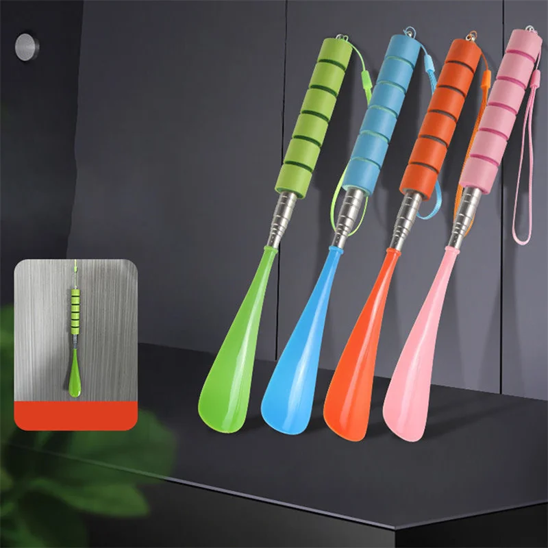 Einziehbare Schuh löffel Schuh löffel Edelstahl Schuh löffel Langs tiel Schuh löffel strap azier fähiges Schuh zubehör Lifter Schuhe Löffel Schuh löffel