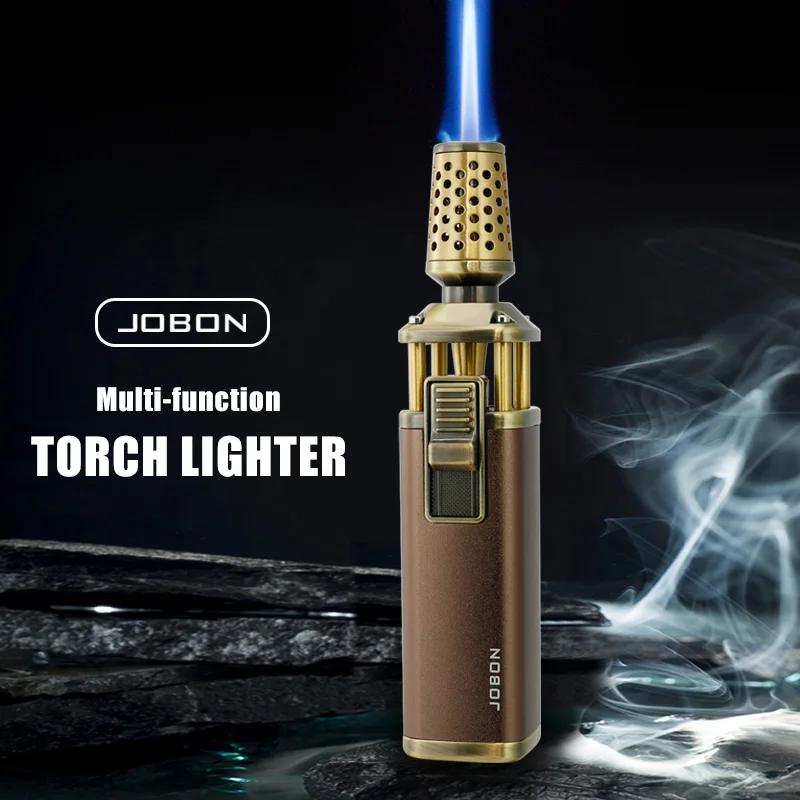 JOBON Strong Blue Flame aufblasbares Feuerzeug, multifunktional, 360°-Zweck ° Invertierter Einsatz mit einem Schlüsselschloss, Feuerwehrfeuerzeug Image