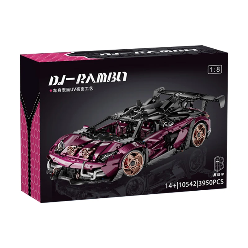 AUF LAGER 10542 MOC Technische SVJ Sportwagen RC Bausteine Ziegel Montage Modell DIY Spielzeug für Kinder Weihnachten Geschenk Set Image