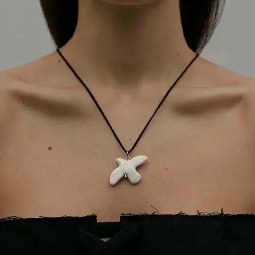 90CM Adjustable Rope Chain Ceramic White Peace Dove Necklace For Women Stainless Steel Pearl Beads Long Necklace Party Jewelry