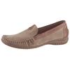 Mokassin GABOR "FLORENZ", Damen, Gr. 38, beige (beige, cognac), Kalbsleder, Nubukleder, casual, Schuhe, Slipper, Schlupfschuh, Bequmschuh mit Kontrastnaht, Weite G (=weit)