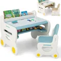 Ensemble de table et chaise pour enfants, table d'activités en plastique avec chaise, ensemble de table et chaise pour tout-petit, lecture, dessin, temps de collation
