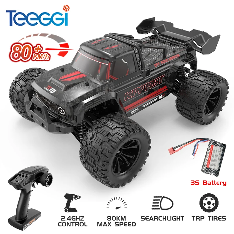 Teeggi 4WD 2.4G RC dérive voiture 80 KM/H 1:14 haute vitesse tout-terrain voiture de course sans brosse 3S télécommande voiture camion jouet pour cadeau